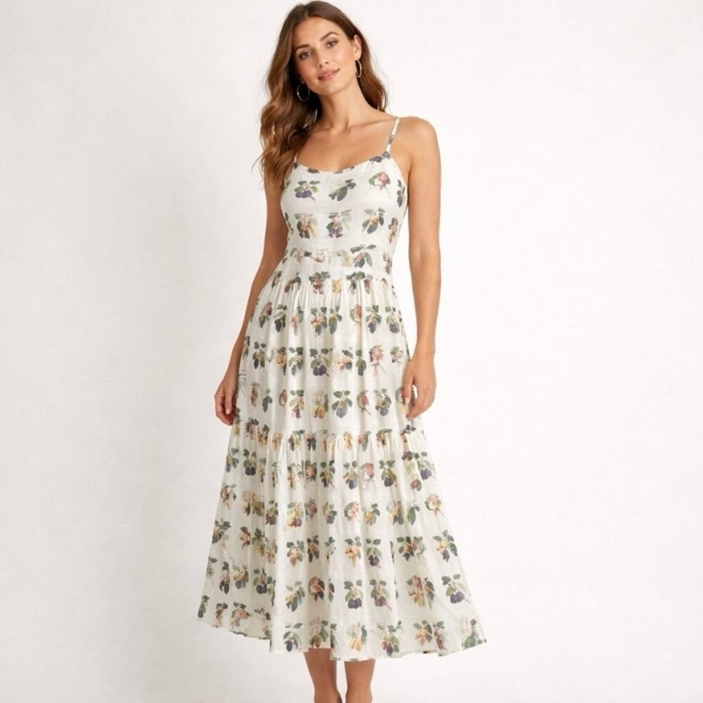 Petal & Pup White Floral Midi Dress